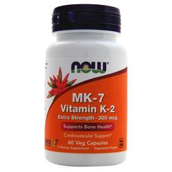 Now Foods　MK-7ビタミンK-2 エクストラストレングス 　300mcg ベジカプセル60粒