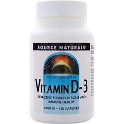 ●ご使用の目安　1 capsule daily with a meal.●英語商品名　Vitamin D-3 (5000IU) 120 caps●メーカー名　SOURCE NATURALS社●内容量　120カプセル●商品総重量　62.4g●成分内容（1カプセル中)Vitamin D-3 (as cholecalciferol) 5 000 IU †　Other Ingredients: Maltrin、gelatin (capsule)、colloidal silicon dioxide、and magnesium stearate. Contains no yeast、dairy、egg、gluten、soy、or wheat. Contains no sugar、starch、salt、preservatives、or artificial color、flavor or fragrance.　Caution: If you are pregnant、may become pregnant、breastfeeding、have kidney、parathyroid or any lung disease、cancer、or are taking any prescription drug、consult your health care professional before using this product. 1) 広告文責　池田昭広　050-3593-7343 2) メーカー名　SOURCE NATURALS 3) 原産国　アメリカ合衆国 241) 商品区分　健康食品　