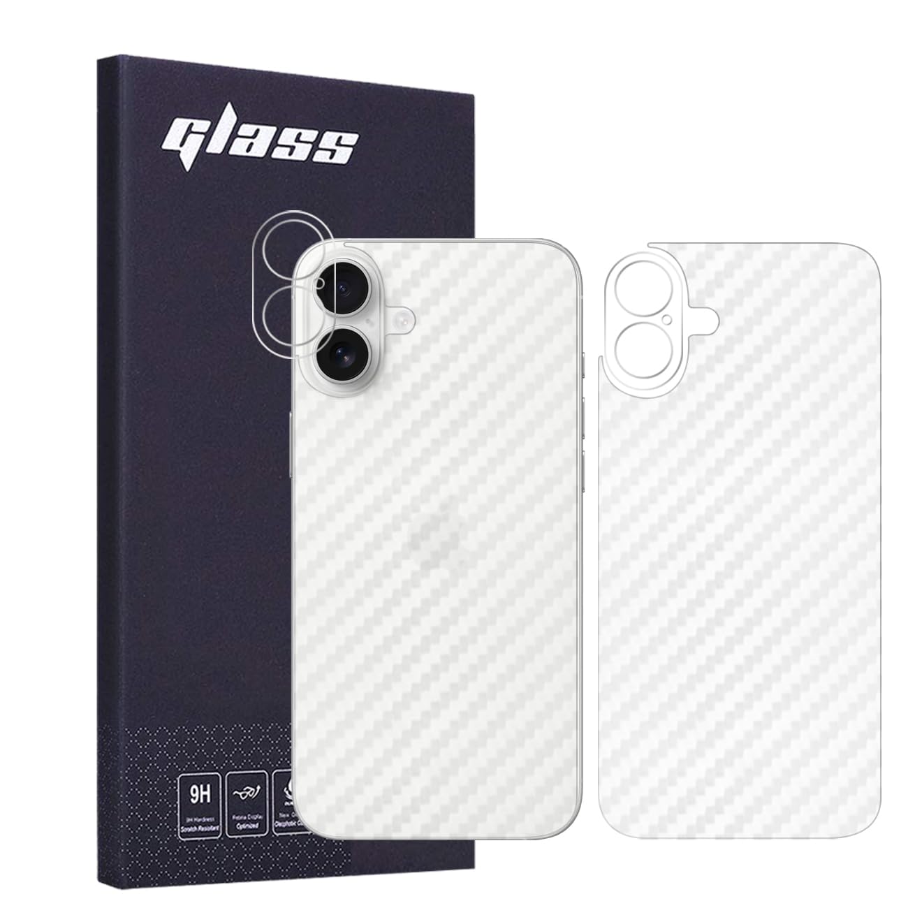 樂天商城 - AnnTec iPhone 16 Plus 用 背面フィルム 【2枚】+カメラフィルム 【2枚】 炭素繊維フィルム カーボンスキンシール 気泡ゼロ 指紋防止 バックフィルム 極薄
