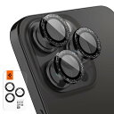 Spigen EZ Fit Optik Pro iPhone 15 Pro, iPhone 15 Pro Max, iPhone 14 Pro, iPhone 14 Pro Max 用 カメラフィルム キラキラ ラメ入り 貼り付けキット付き レンズ保護フィルム グリッター ブラック 1枚入り