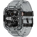 コンパチブル For Apple Watch バンド 45mm 44mm 42mm バンパーケース付き 頑丈なメンズTPUベルド 一体型 スポーツバンド iWatch Series 9/8/7/SE2/SE/6/5/4/3/2/1に対応 42 44 45 mm 夏天用 耐衝撃 装着簡単 クリス