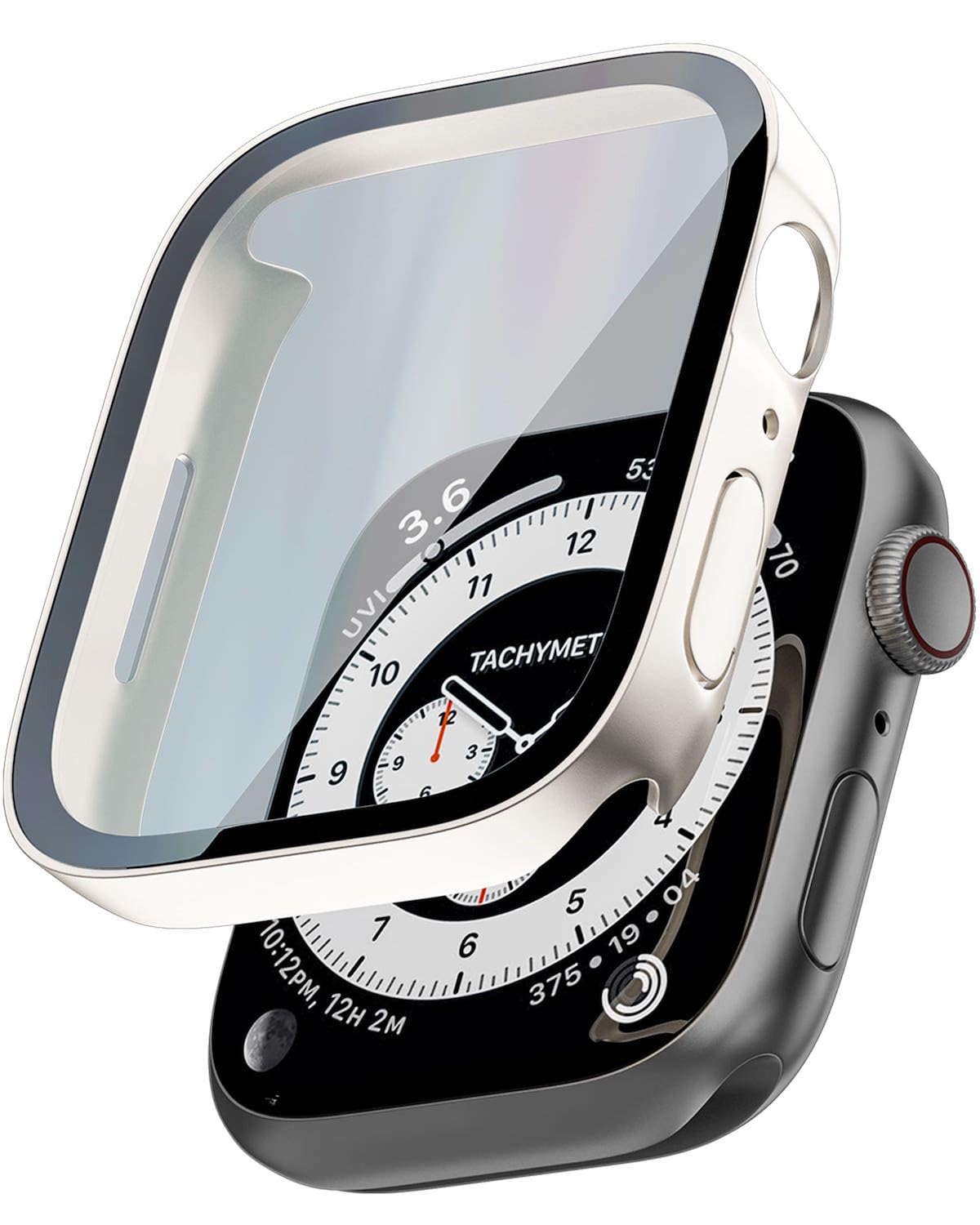 TEIQ アップルウォッチ カバー ケース 44mm 硬度10H 日本製旭硝子 生活-防水  44ミリ (08.スターライト)