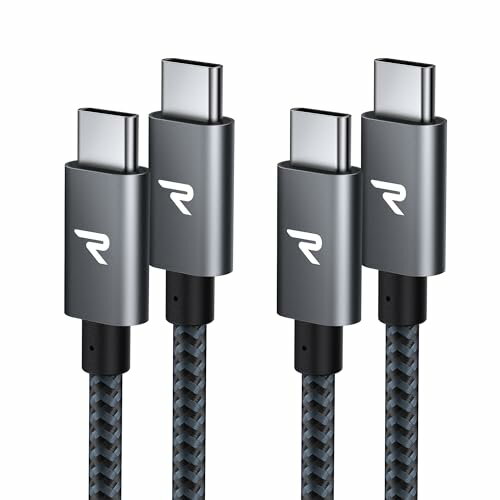 【2本セット】RAMPOW USB C ケーブル【1m+1m/グレー PD対応 60W急速充電】USB-C & ...