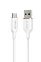Anker USB-C & USB-A ケーブル (Flow) 絡まないケーブル 15W 結束バンド付き USB-C機器対応 シリコン素材採用 Galaxy iPhone 16 / 15 各種対応 0.9m クラウドホワイト