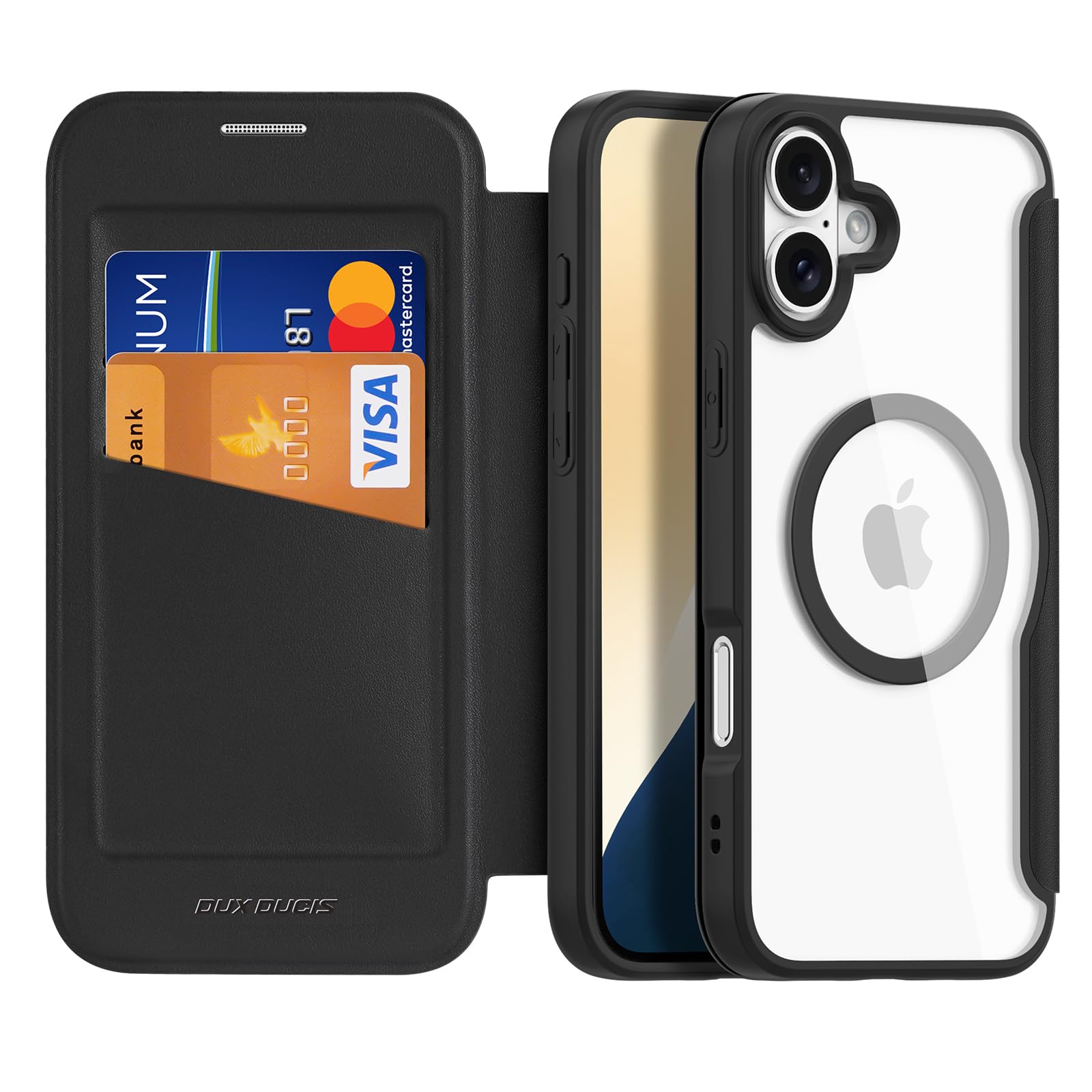 NODALA iPhone16 ケース 手帳型 MagSafe対応 アイフォン16ケース 財布型 携帯カバー いphone16 スマホケース ワイヤレス充電対応 マグネット式 マグセーフ カード収納 薄型 おしゃれ シンプル 背面クのサムネイル