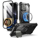i-Blason iPhone 16 Pro Max ケース 2024 全面保護 カメラレンズ保護 カメラコントロールボタン 軍用耐衝撃 マグネット式 MagSafe対応 ケースと液晶保護フィルム一体型 スタンド機能 充電孔塞付き 防