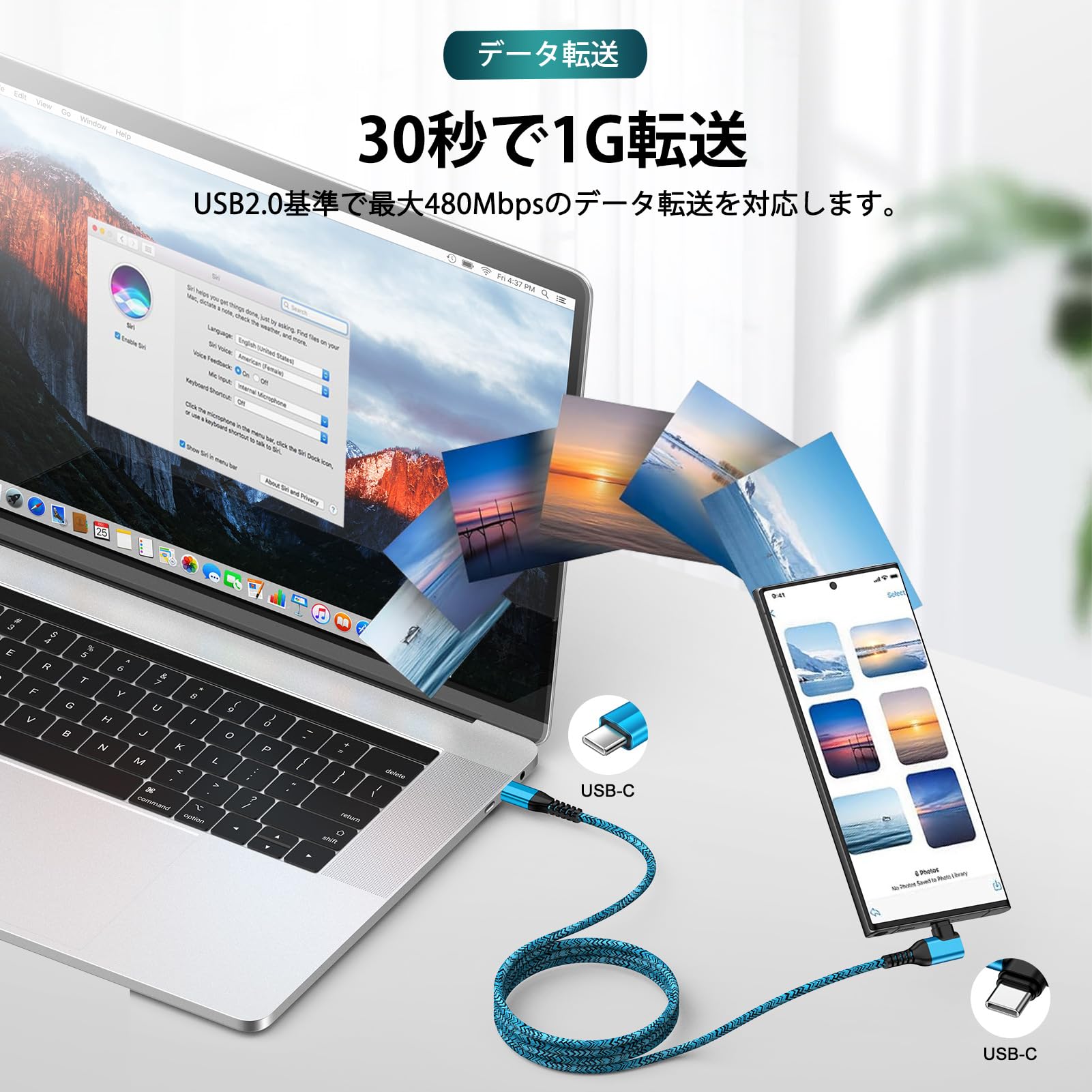 ANNIBER usb-c usb-c ケーブル 純正 L字/1.8M/2本 Type-c L型 断線防止 PD30W/3A 急速充電 ナイロン編み iPhone 16 Type C充電ケーブル データ転送 Galaxy タイプcケーブル急速充電iPhone16/15/Macbook/iPad/Pixel/Galaxy/Sony