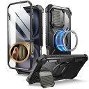 i-Blason iPhone 16 Plus ケース 2024 全面保護 カメラレンズ保護 カメラコントロールボタン 軍用耐衝撃 マグネット式 MagSafe対応 ケースと液晶保護フィルム一体型 スタンド機能 充電孔塞付き 防塵
