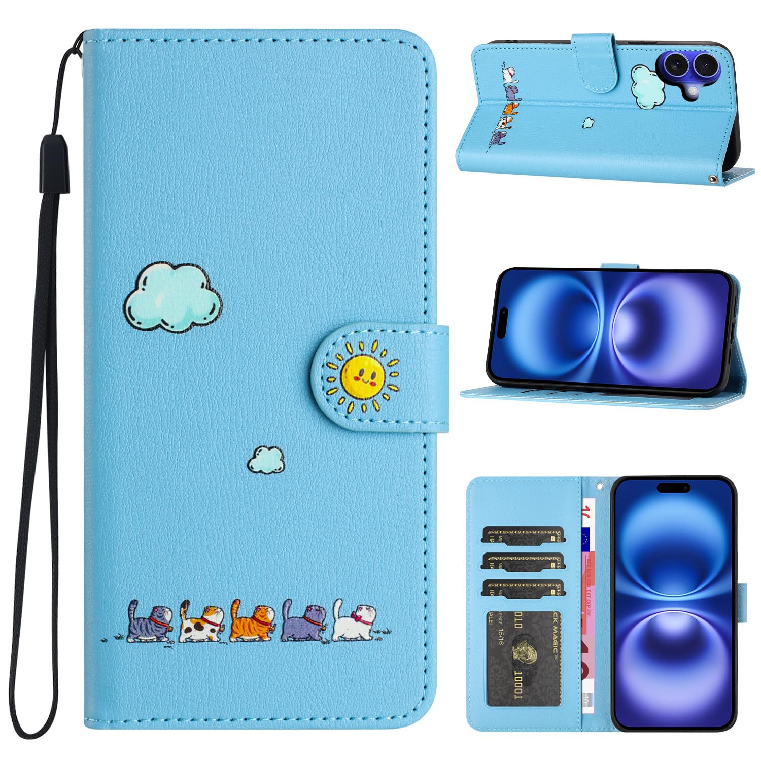 CASAFUNY iPhone 16 ケース手帳型 おしゃれ カバー いphone16 ケース 人気 携帯ケース iphone16 ケース 耐衝撃 本革 PUレザー 携帯カバー アイフォン16 ケース 手帳型 お洒落 スマホケース iphone 16 ケース