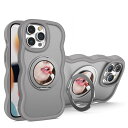 Kanyaku Iphone16Pro用の ケース magsafe対応 超強磁力 TPU 韓国 可愛い ウェーブ ソフト 滑り止め 鏡付き 耐衝撃 半透明 マット感 おしゃれ スマホケース アイフォン16Pro 用 ケース 360°回転スタンド