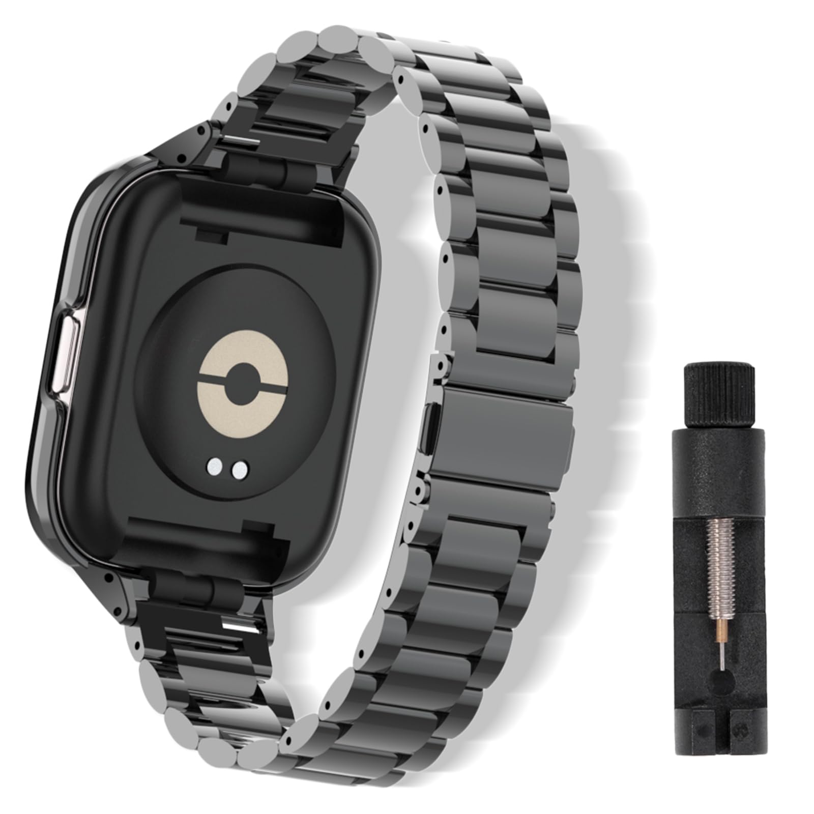  バンド Xiaomi Redmi Watch 3 Active 対応 交換バンド ビジネス風 ステンレス製 サイズ調節可能 調整工具付き 交換ベルト 替えベルト コンパチブル Xiaomi Redmi Watch 3 Active バンド ブラック