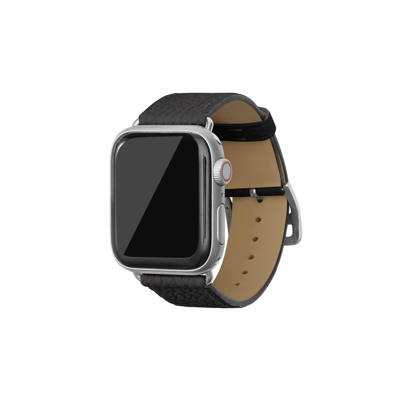 [BONAVENTURA] Bonaventura Apple Watch Leather Band (Adapter: Silver) Shrink Leather [38mm/40mm/41mm, M/L Size] ([Black] T40LSV-BK)