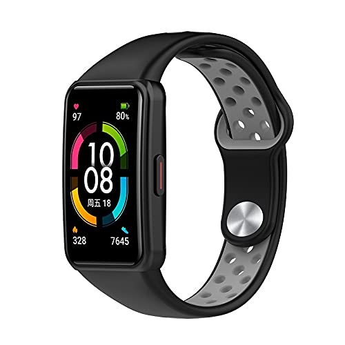 樂天商城 - [FsGrg] HUAWEI Band 6 / Honor Band 6用 交換 バンド ファーウェイウォッチ バンド Band 6 / Honor Band6 に対応 スポーツバンド 交換ベルト シリコン製 柔らかい 通気 耐衝撃 防汗 8色可選 男女兼用 (ブラッ