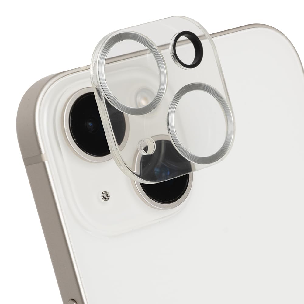 iFace iPhone 14 /14Plus 専用 カメラレンズ 保護カバー 強化ガラス (メタルシルバー)【 iPhone14 iPhone14plus カメラレンズプロテクター カメラフィルム カメラ レンズ保護 表面硬度9H キズが付きにくい