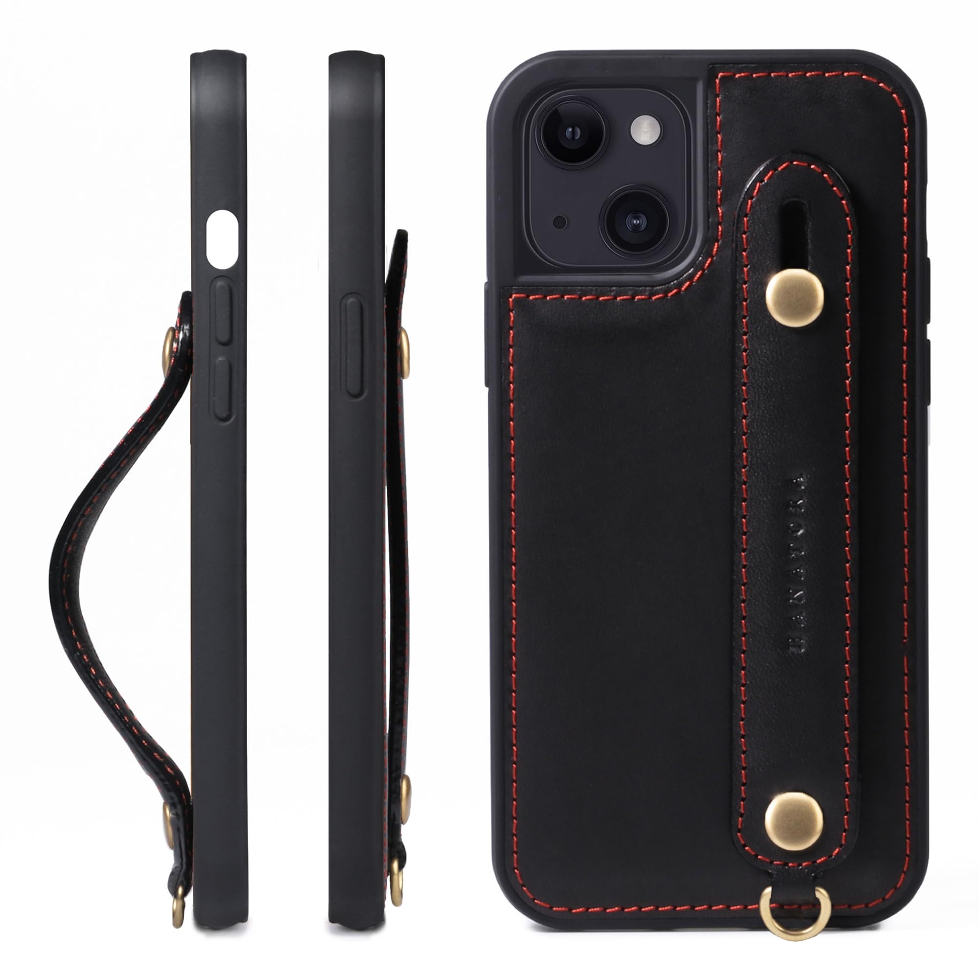 HANATORA iPhone15  ܳ Ѿ׷ ̥٥ ȥåץ ޥۥ ޥ ɵǽ ɥۥ 饹ե դ ɥ쥶 ե ֥å GH-15-Black-m