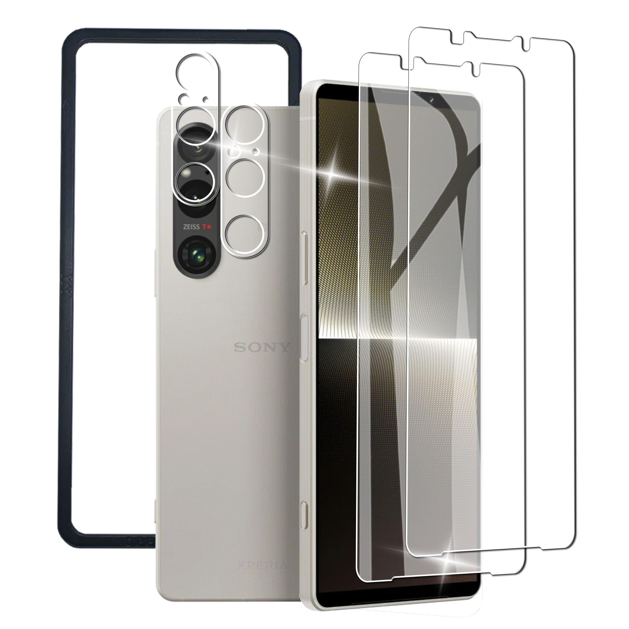 zbseeky Xperia 1 V 用 ガラスフィルム 日本旭硝子AGC素材 エクスペリア 5 V SOG10 SO-51D 用 強化ガラス 保護フィルム 気泡防止 貼り付け簡単 指紋防止 撥
