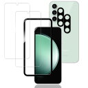 KPNS ガラスフィルム Galaxy S23 FE 用 (2枚)ガラスフィルム + (2枚)カメラフィルム + ガイド枠付き 日本旭硝子素材採用 全面 保護フィルム 強化ガラス フィルム カメラ保護 レンズカバー 対応