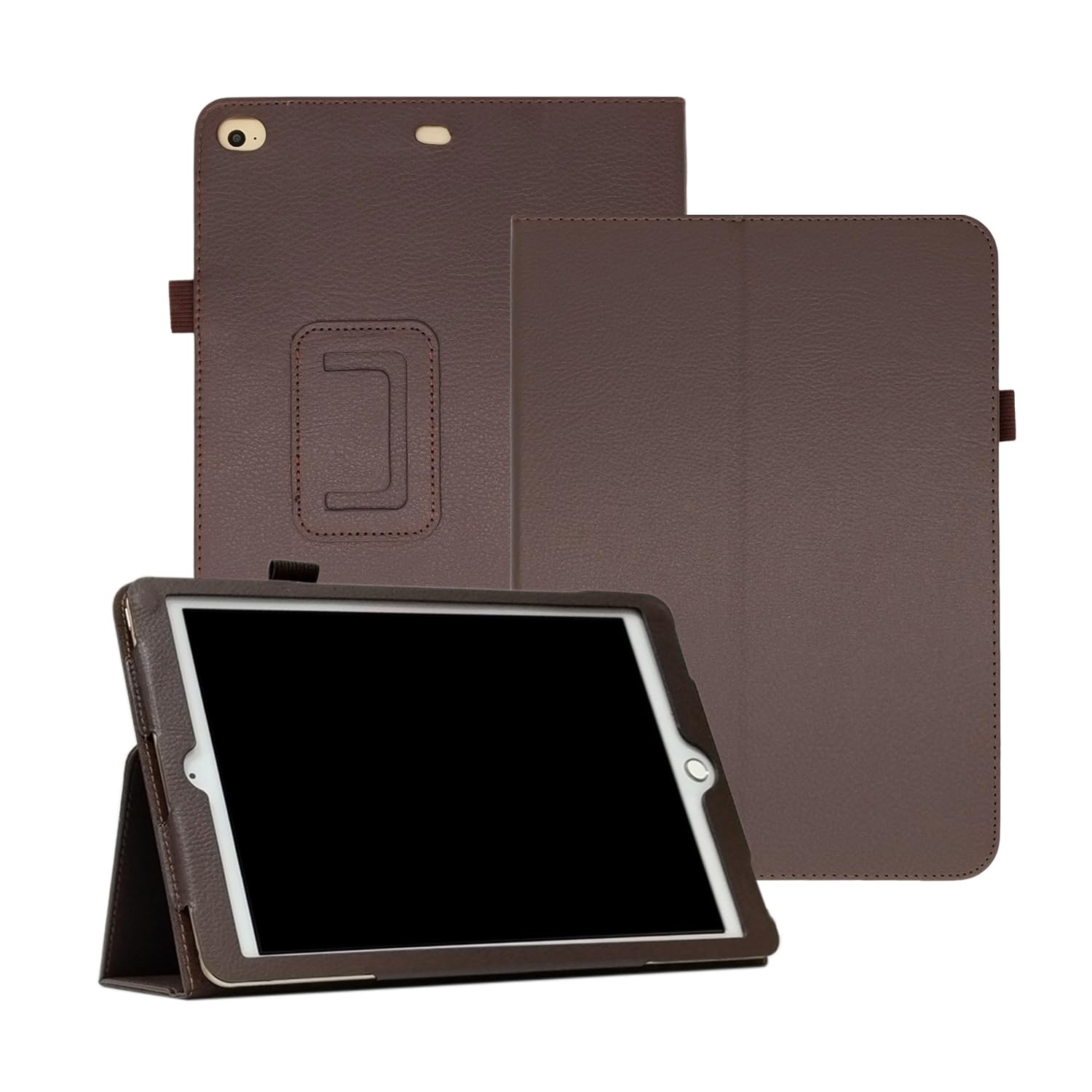 Ryo楽々生活館 iPad6 iPad5 iPad Air2 Air ケース 手帳型 iPad 第6世代/5世代 2018/2017 Air2/Air 2014/2013 9.7インチ 保護 カバー オートスリープ スタンド 耐衝撃 アイパッド 6/5 エア2 エア ケース ブラウン