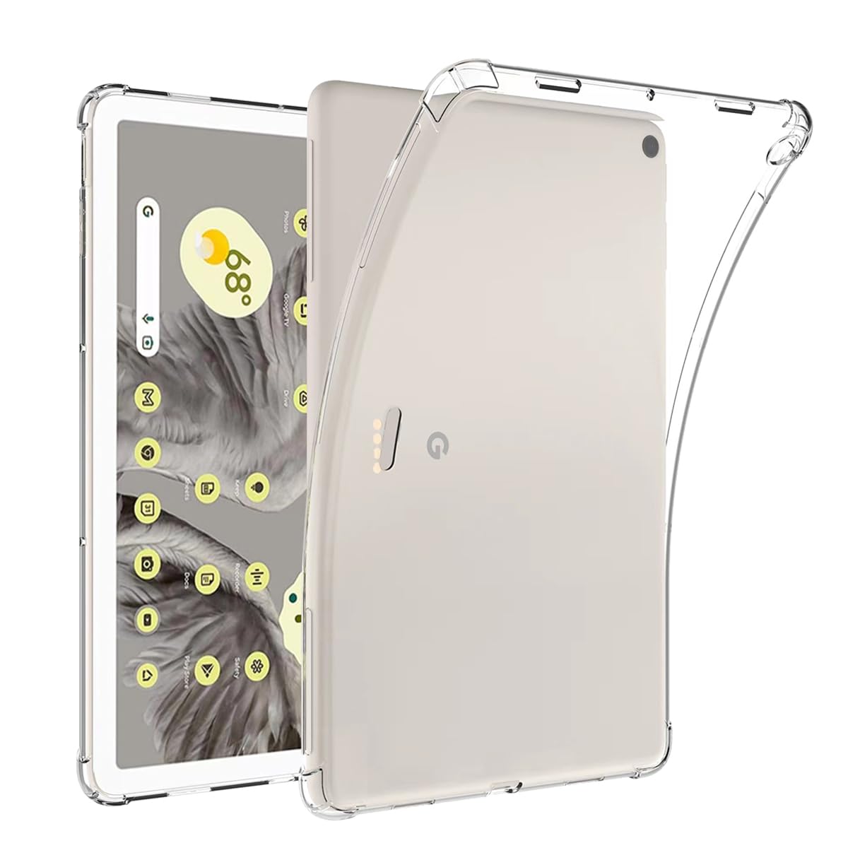 For Google Pixel Tablet ケース Google Pixel Tablet 保護カバー 超軽量 ソフト TPU素材 薄型 軽量 指紋防 擦り傷防止 手触り良い 全面保護 耐衝撃カバー (クリア)のサムネイル