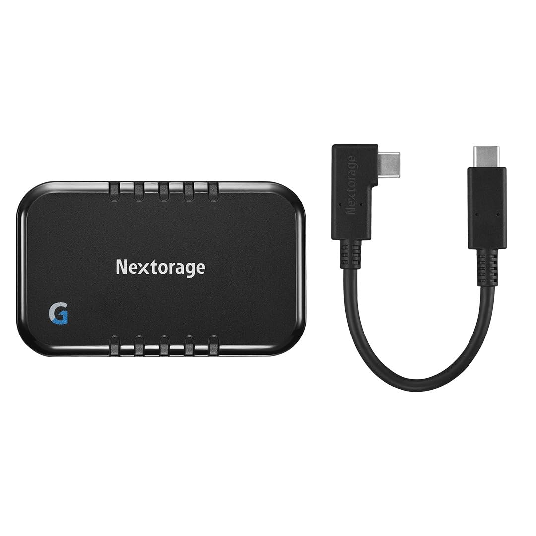 Nextorage 日本メーカー L字型ケーブル付属 SSD 外付け 2TB USB3.2 Gen2 ゲーミング・モバイル機器向けモデル NX-P2SE Gシリーズ Type-C 最大転送速度1050MB/s ポータブルゲーム機 Windows MacOS PS5 PS4 iPhone15 Pro