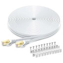 BUSOHE LANケーブル 12M Cat8 フラットケーブル 40Gbps 2000MHz RJ45 コネクタ付き ギガビット 高速 イーサネットケーブル 金メッキ 爪折れ防止 カテゴリー8 家庭用 業務用 アクセスポイント等に適用い(2)