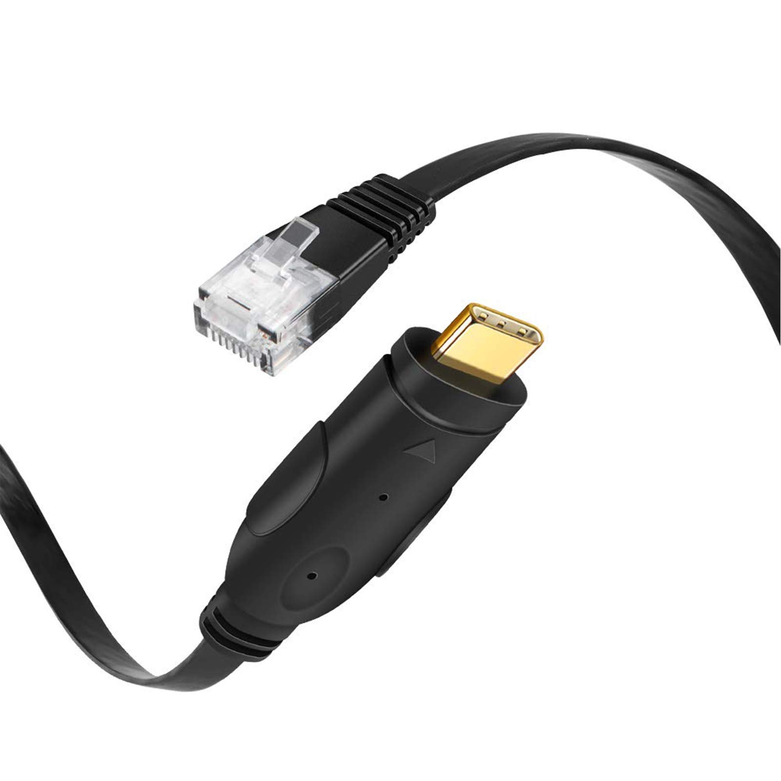 USB-C コンソールケーブル, CableCreation USB C-RJ45シリアルケーブル [FTDI-FT232RL チップセット内蔵] Cisco/NETGEAR/TP-Link/Linksys/Ubiquiti/Huaweiルータ/スイッチ用 Mac、Windows及びLinuxに対応 ブラック 1.8M (ご注