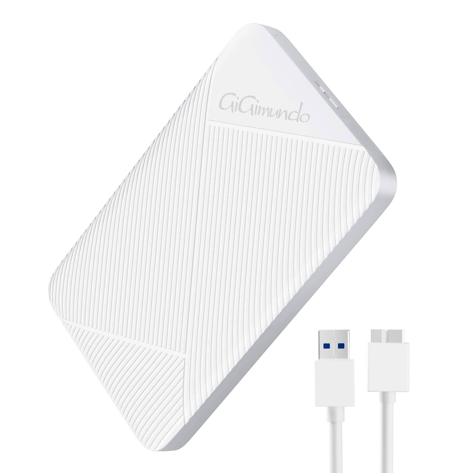GiGimundo 2.5インチ HDD ケース ハードディスクケース USB 3.0接続 SATA 9.5mm/7mm SATA HDD SSD 対応 6Gbps高速転送速度 6TB容量対応 工具不要 UASP対応 USB micro-B to Aケーブル付属 (U-white)