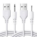 TJK USBケーブル DC電源ケーブル USB-針形 DC充電コード ハンディマッサージャー 洗顔ブラシなどに交換用 1m 電マ アタッチメント 直径2.5mm+2.0mm USBコード