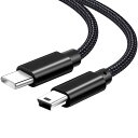 USB C→ミニUSBケーブル Type C to Mini USBケーブル USB2.0ケーブル 1.5m 充電とデータ転送 ブラック 互換デジタルカメラ ドライブレコーダー MP3/MP4 GPSなど