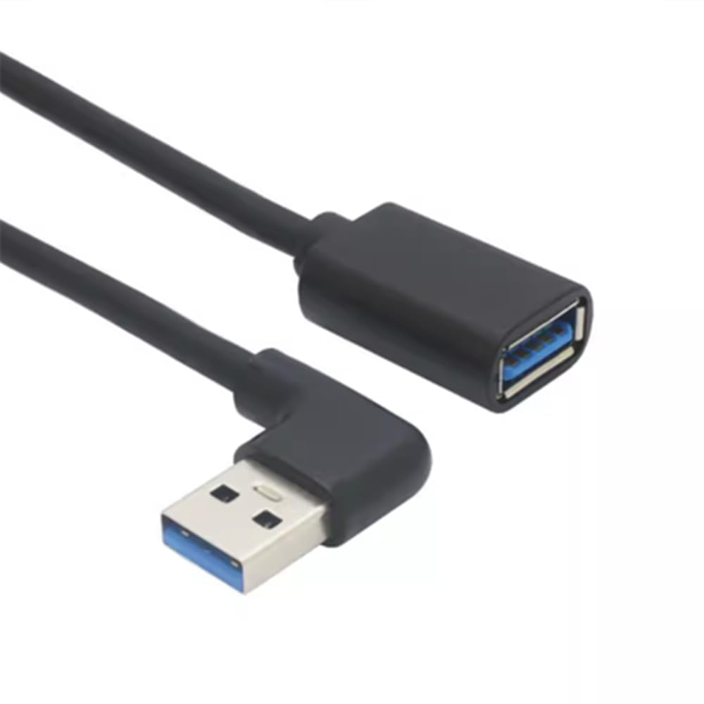 ViViSun USB3.0 L型 上下左右90°方向変換ケーブル USB 3.0 延長ケーブル タイプAオス- タイプAメス 超高速 5Gbpsのデータ転送同期リード (0.15m右L, ブラック)