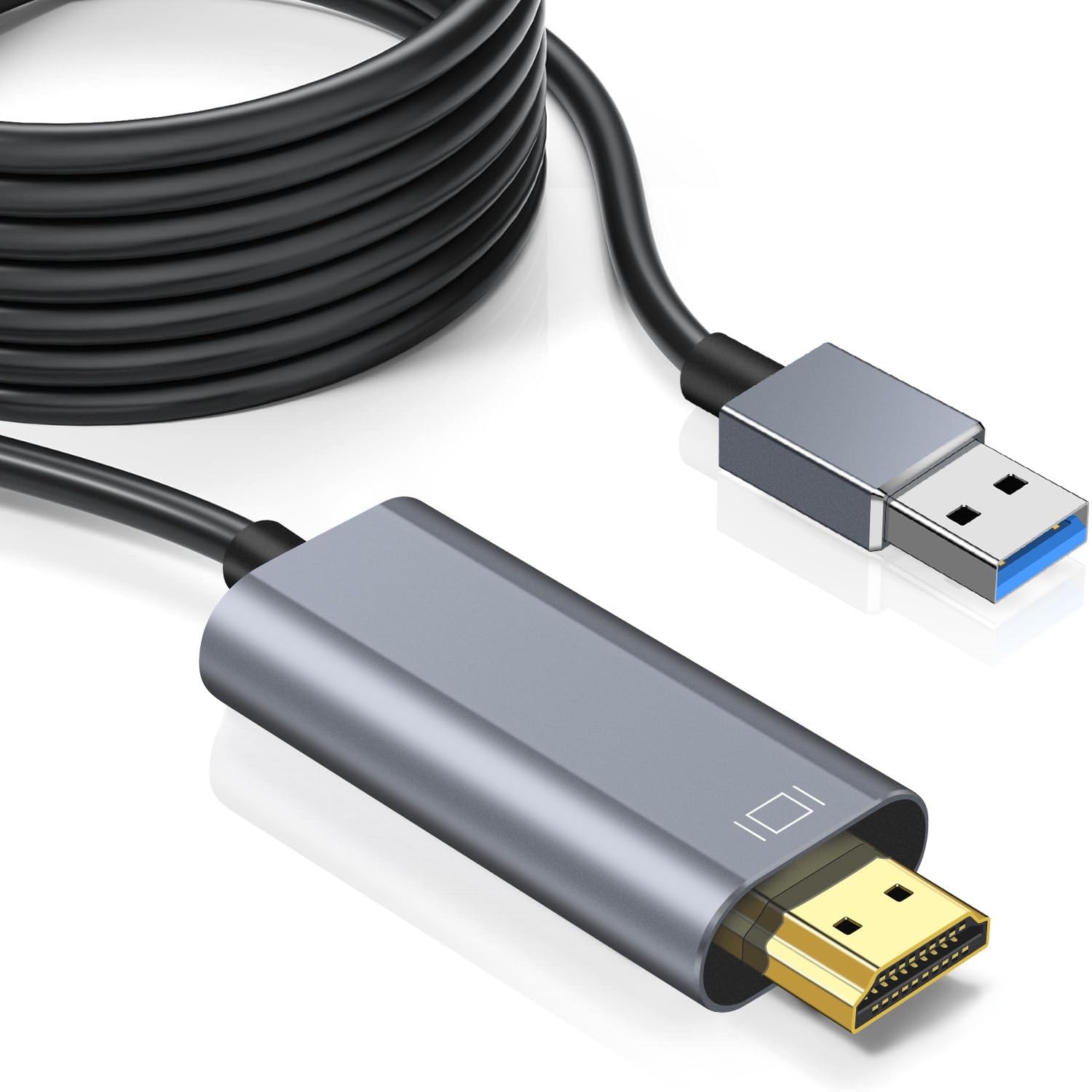 USB HDMI 変換ケーブル 1.8M ドライバー内蔵 usbディスプレイケーブル 5Gbps高速伝送 USB 3.0 (オス) -> HDMI (オス) HD 1080Pディスプレイケーブル 音声同期出力 対応 Windows XP 7/8/10/11対応 安定出力 コンパ