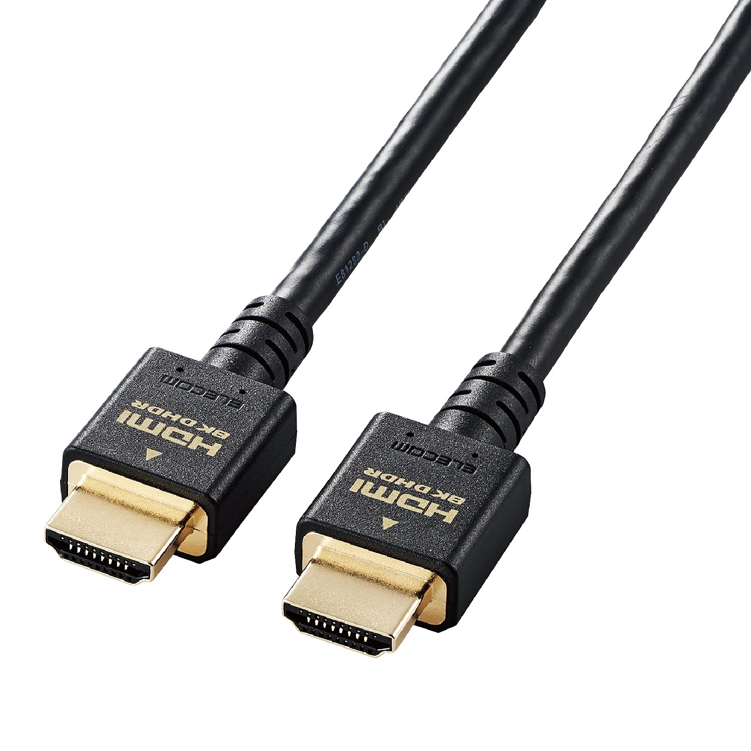 エレコム HDMI 2.1 ケーブル ウルトラハイスピード 2m 【Ultra High Speed HDMI Cable認証品】 8K(60Hz) 4K(120Hz) 48Gbps 超高速 【 PS5 / PS4 Nintendo Switch 対応】 7680×4320 eARC VRR 黒 ブラック CAC-HD21E20BK