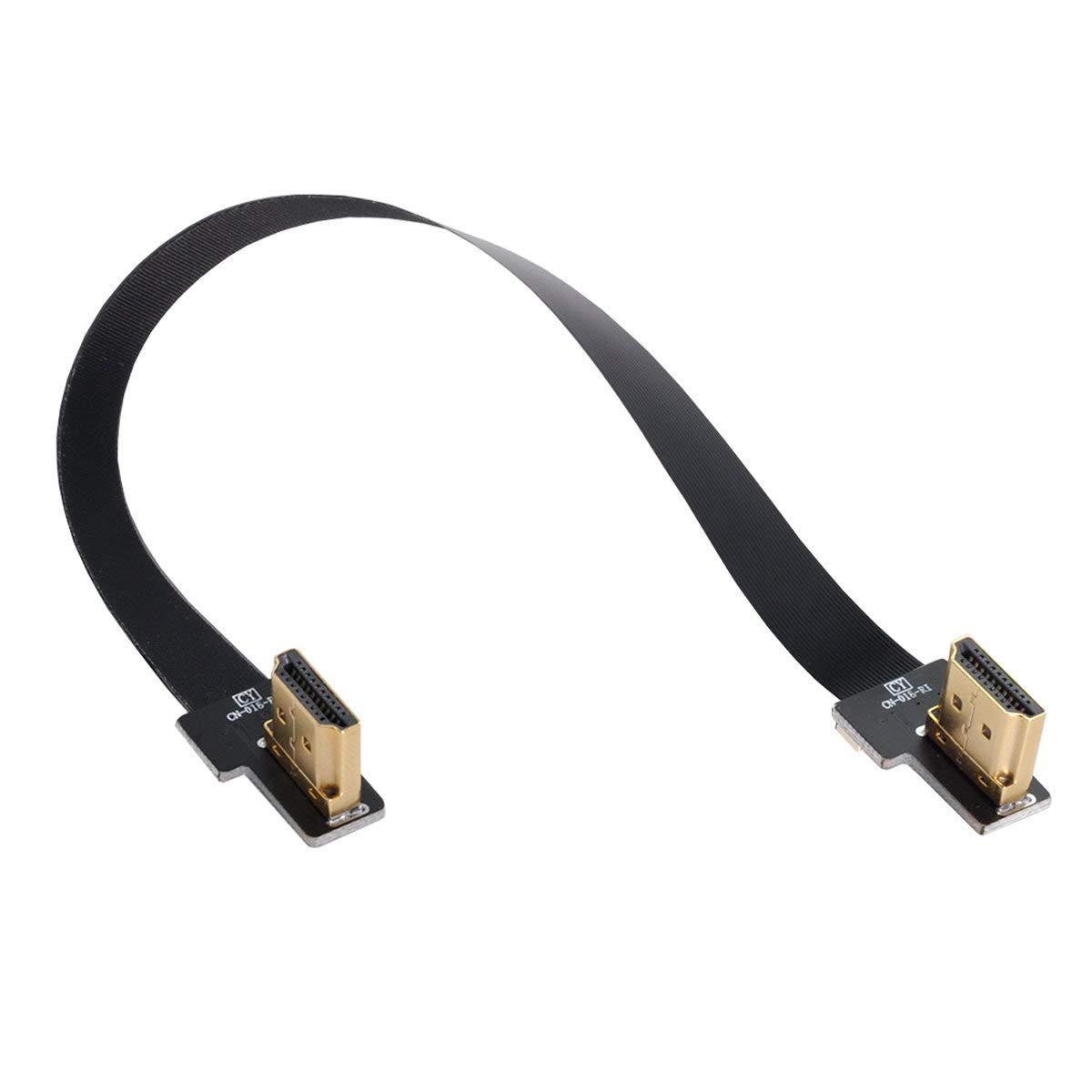 Xiwai CYFPV デュアル 90度 L字型HDMI タイプA オス-オス HDTV FPC フラットケーブル FPV HDTV マルチコプター 空撮用 (0.5M)