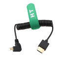 HangTon Micro HDMI 4K 60Hz 8K Right Angle HDMI Coiled Cable for Sony A6400 A7R C...