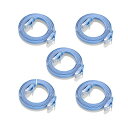 COOSEED フラットケーブル LANケーブル 1m UTP Cat6 ストレート 1m*5本 ブルー「1つパッケージ5本が含まれています」