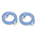 COOSEED フラットケーブル LANケーブル 15m UTP Cat6 ストレート 15m*2本 ブルー「1つパッケージ2本が含まれています」