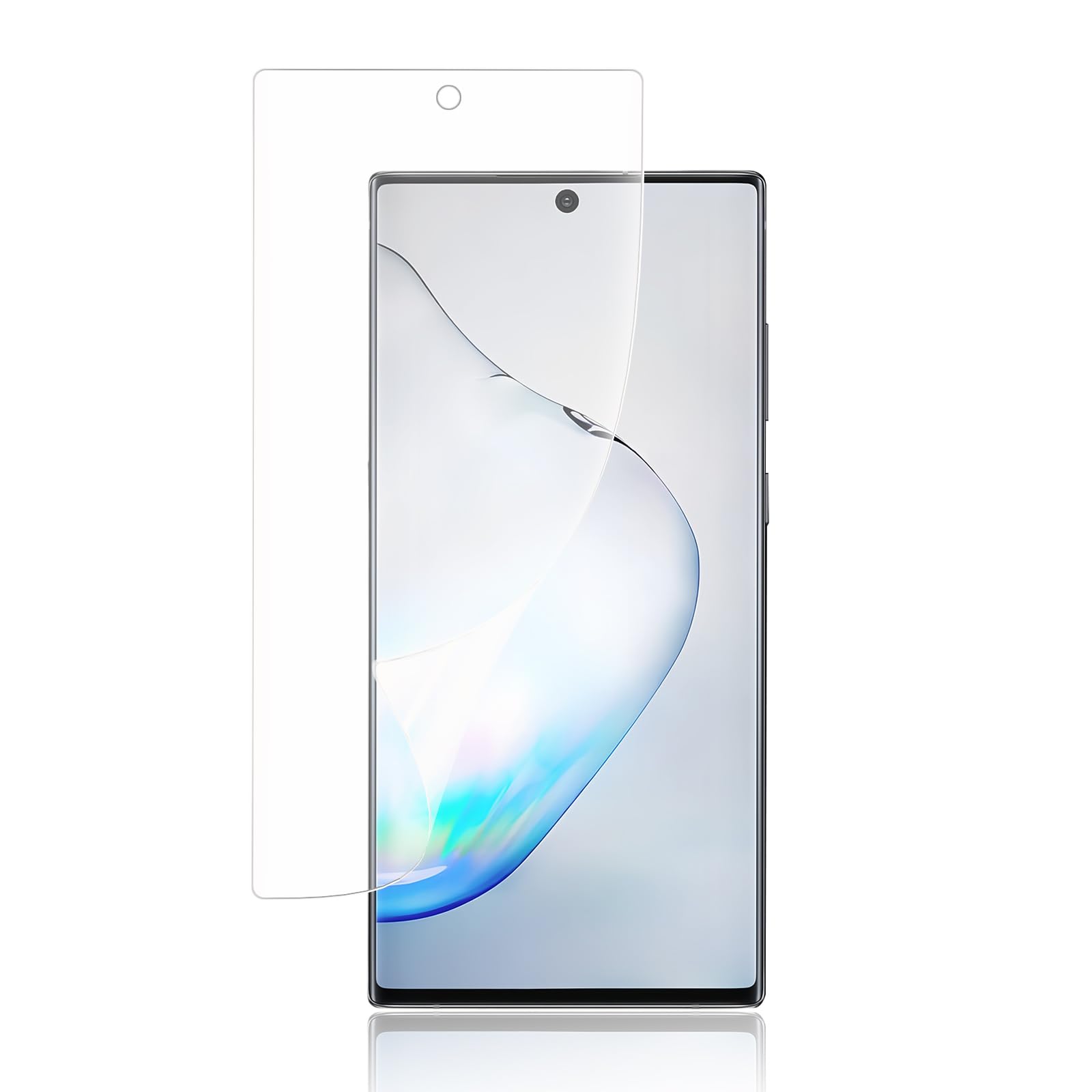 【アンチグレア・指紋認証対応】V E V E N フィルム 向けの Galaxy Note 10 Plus フィルム 軟 TPU素材 サラサラ タッチ感 超薄型 気泡消滅機能 SCV45 SC-01M 指紋防止 浮き防止 アンチ反光 表面キズ修復