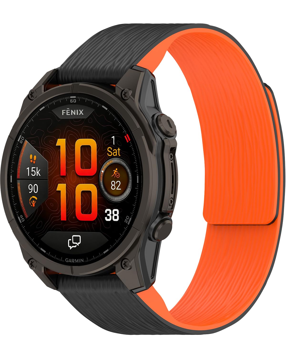 26mm バンド Garmin Fenix/Quatix/Tactix/EPIX/Instinct/Enduro 対応 磁気シリコン ベルト マグネット 柔らかい 防水 軽量 超薄型 スポーツストラップ ガーミン Descent/COROS VERTIX2 用 ブラック オレンジ