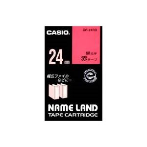 (業務用3セット) CASIO カシオ ネームランド用ラベルテープ 【幅：24mm】 XR-24RD 赤に黒文字
