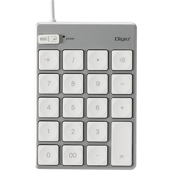 Digio2 Mac用 USB 薄型テンキーボード シルバーホワイト TNK-SU233SLW