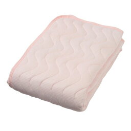 西川 敷きパッド ベッドパッド 約100×205cm シングル ピンク 洗える ひんやり 接触冷感 ズレにくい 四隅ゴム付 寝室【代引不可】