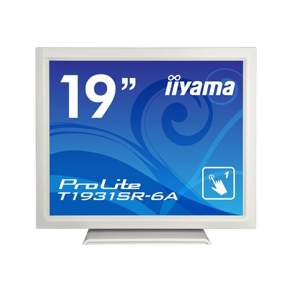 iiyama タッチパネル液晶ディスプレイ 19型 / 1280 1024 /D-sub HDMI DisplayPort / ピュアホワイト / スピーカー:あり / SXGA / IPS / 防塵防滴 /抵抗膜 T1931SR-W6A