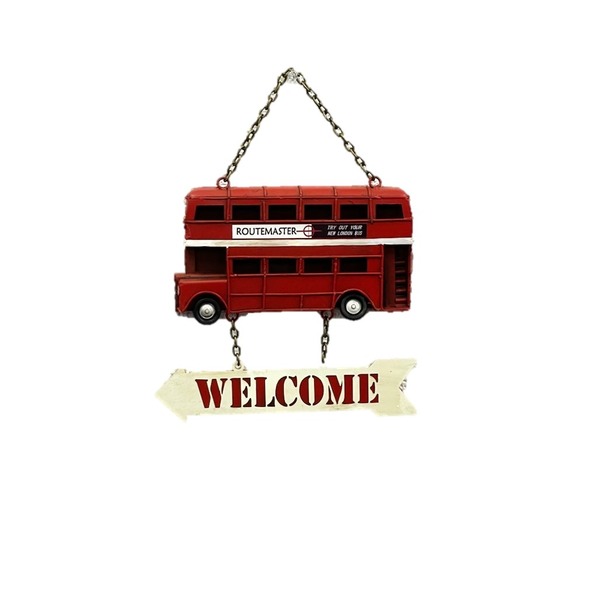 ウェルカムボード ロンドンバス Welcome Plate LONDON BUS (Hand Made)