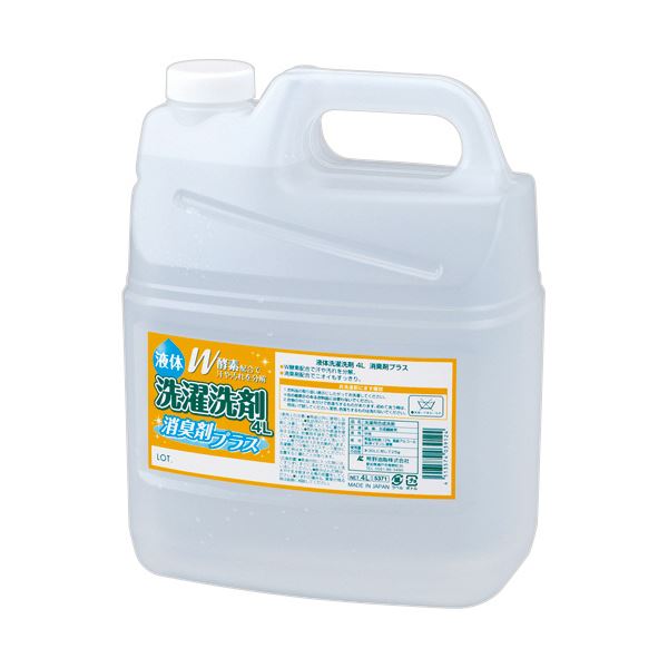 (まとめ）熊野油脂 ファーマアクト 液体洗濯洗剤消臭剤+ 4L/本 1セット（4本）【×3セット】