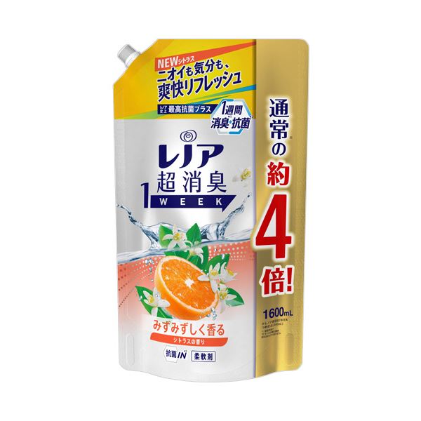 P＆G レノア 超消臭1weekみずみずしく香るシトラスの香り つめかえ用 超特大 1600ml 1個