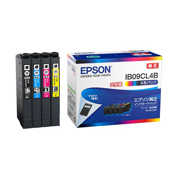 【純正品】 EPSON(エプソン) IB09CL4B インクパック 4色(ブラック・シアン・マゼンタ・イエロー) 大容量