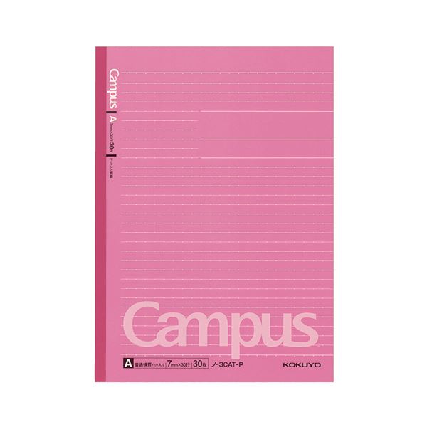 (まとめ) コクヨ キャンパスノート(ドット入り罫線・カラー表紙) セミB5 A罫 30枚 ピンク ノ-3CAT-P 1冊 【×100セット】