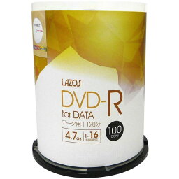 LAZOS DVD-RメディアDATA用16倍速100枚スピンドル L-DD100P