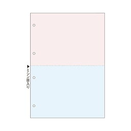 （まとめ）TANOSEE マルチプリンタ帳票（FSC） A4 橙・浅葱 2面4穴 1箱（500枚） 【×3セット】