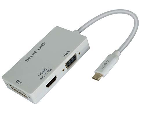 BELIN LINK Usb-C[Vga A_v^ Thunderbolt 3 bLRlN^t Usb3.1 ^CvC }` |[g A_v^ Vgap Macbook Pro/Dell Xps 13/Chromebook PixelΉ (O`)